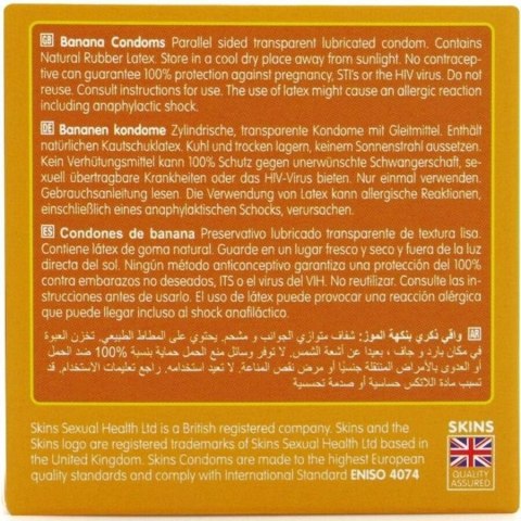 Skins Banana Premium - prezerwatywy smakowe bananowe 4 sztuki