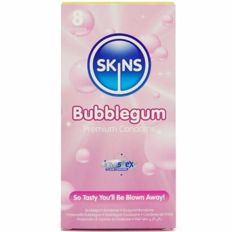 Skins Bubblegum Premium prezerwatywy smakowe 8 sztuk