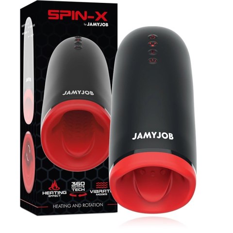 Jamyjob Spin-X - Intymna maszyna rotacyjno-grzewcza, silikon, ładowalna