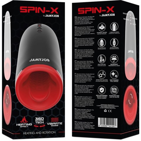 Jamyjob Spin-X - Intymna maszyna rotacyjno-grzewcza, silikon, ładowalna