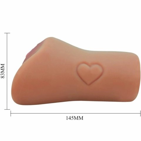 Crazy Bull BM-009238N-1 Intymny Masturbator model dwukanałowy TPR, naturalny kolor