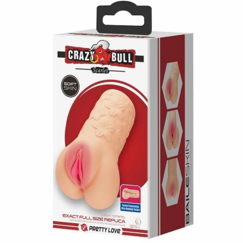 Crazy Bull Scarlet - Masturbator model anatomiczny z teksturą żebrowaną TPR