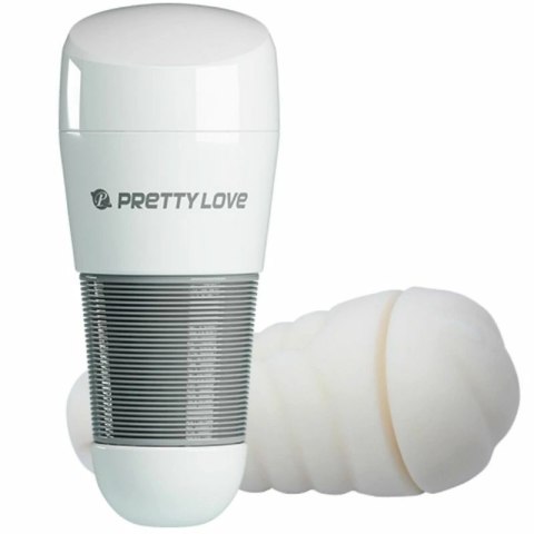 Pretty Love Kitty White - kompaktowa maszyna intymna z teksturowaną tuleją