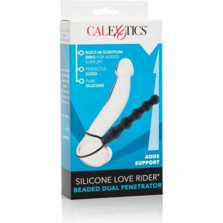 CalExotics Love Rider Beaded - silikonowy system z koralikami, czarny, 14,5 cm