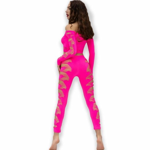 Chilirose CR 4632 Komplet Bezszwowy Top i Legginsy Fuksja S/L
