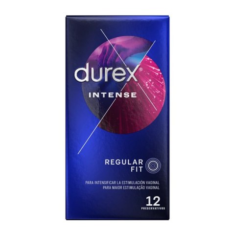 Durex Intense - prezerwatywy z żebrowaniem i wypustkami, 12 sztuk