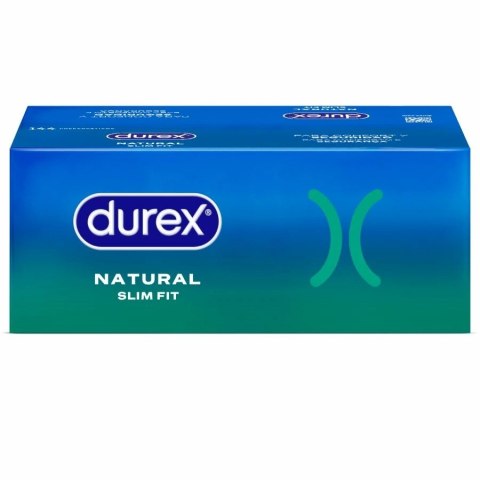 Durex Natural Slim Fit Basic 144 szt. - prezerwatywy lateksowe, rozmiar 52 mm