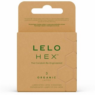 LELO HEX Organic prezerwatywy 3 szt. lateks organiczny L-arginina