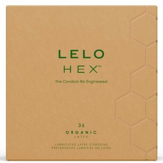 LELO HEX Organic prezerwatywy 36 szt. lateks organiczny, struktura HEX