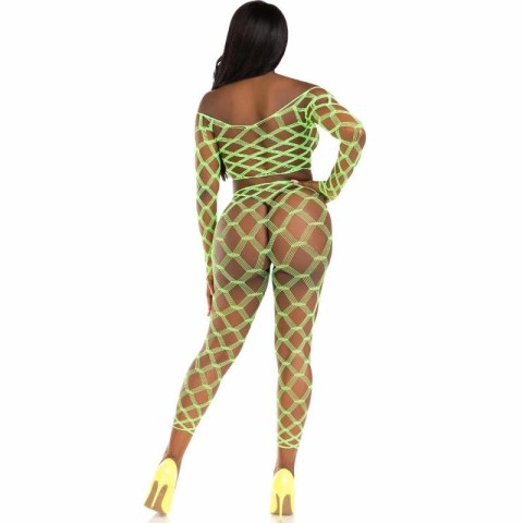 Leg Avenue komplet top i legginsy kabaretka zielony one size