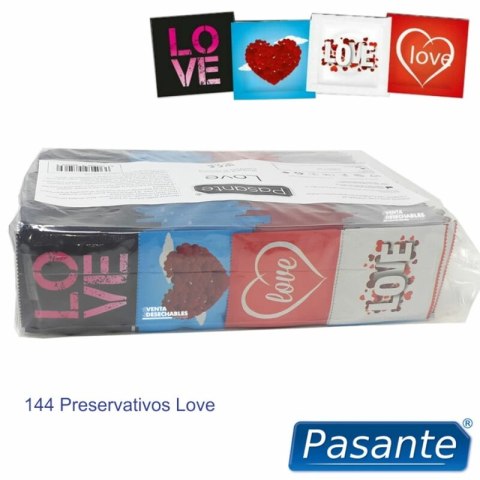 Pasante Love Torba 144 szt. prezerwatyw, lateksowe, gładkie, 54 mm