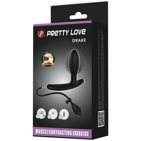 Pretty Love Drake - Korek analny nadmuchiwany, silikonowy, czarny