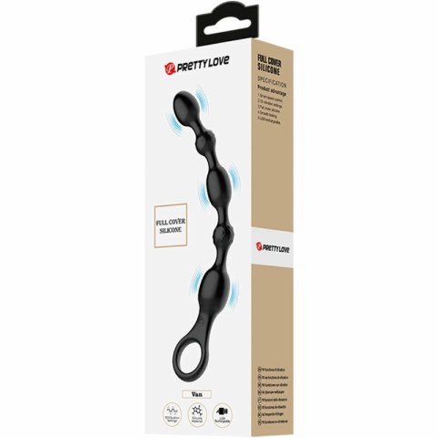 Pretty Love Van - Kulki silikonowe z 10 trybami wibracji, ładowanie USB, czarne