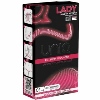 Uniq Lady AT-10 - Bezlateksowa osłona intymna damska z paskiem, 3 szt.