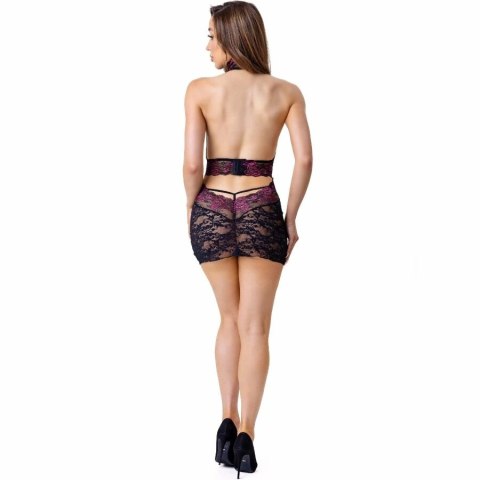LivCo Corsetti Leisa LC20201 koszulka z koronką + stringi czarne L/XL