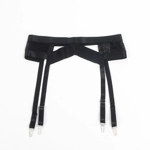 SUBBLIME 955243 Czarny komplet bielizny z pasem do pończoch L/XL