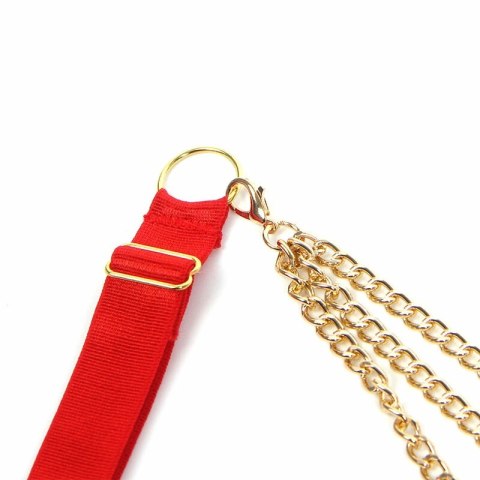 SUBBLIME 955519 Komplet bielizny z łańcuszkami S/M czerwony serce