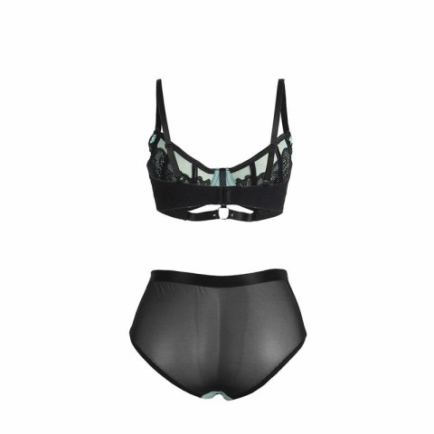 SUBBLIME 955557 Zielony lakierowany biustonosz siatka z zamkiem S/M