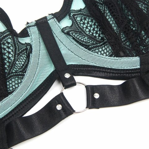 SUBBLIME 955564 Zielony lakierowany biustonosz z siatki L/XL