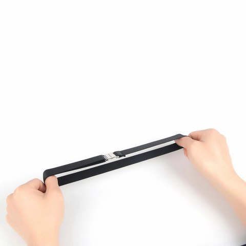 SUBBLIME Regulowane klamry na nogi czarne PU elastyczne paski