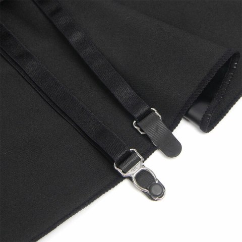 SUBBLIME Sukienka Czarna Skorzana z Koronką i Zamkiem S/M