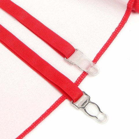 SUBBLIME Sukienka Czerwona Skorzana z Koronką i Zamkiem S/M