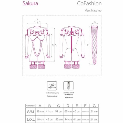 Livco Corsetti Sakura CF 90357 komplet koronkowy czarny S/M z rękawiczkami