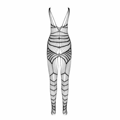 PASSION BS102 Bodystocking biały uniwersalny rozmiar siateczkowy