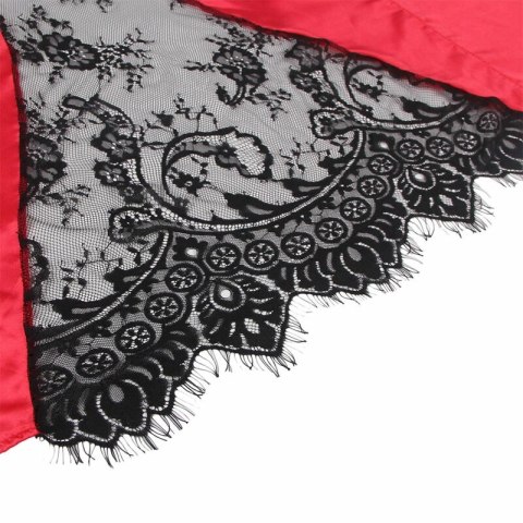 Subblime 954024 Koszulka koronkowa z tyłu + stringi czerwono-czarne L/XL