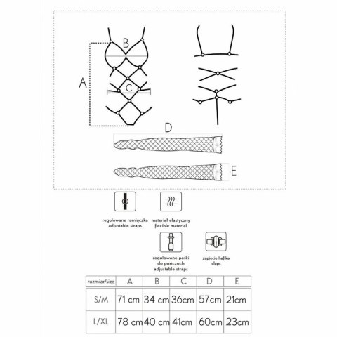 Livco Corsetti Thiara LC 20213 Zestaw body i pończochy czarny L/XL