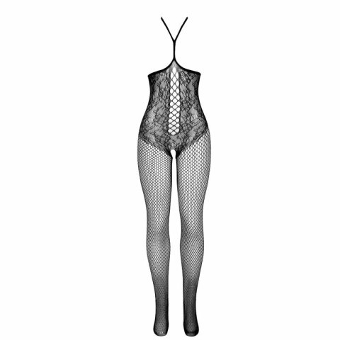 Subblime 951849 - czarny bodystocking z odsłoniętym biustem, halter, uniwersalny