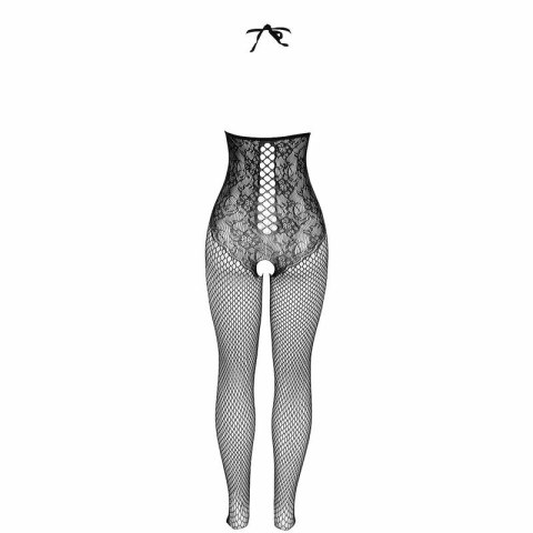 Subblime 951849 - czarny bodystocking z odsłoniętym biustem, halter, uniwersalny