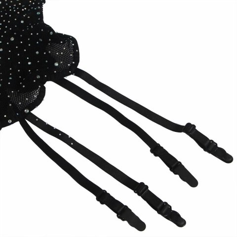 Subblime 952174 Bodystocking siateczkowy czarny z rękawiczkami, uniwersalny