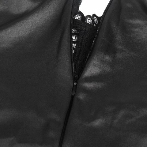 Subblime Skorzana Sukienka z Koronką S/M Czarna - Elegancki Model