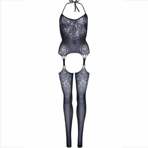 Leg Avenue Bodystocking Halter Koronkowy Bezszwowy Czarny One Size