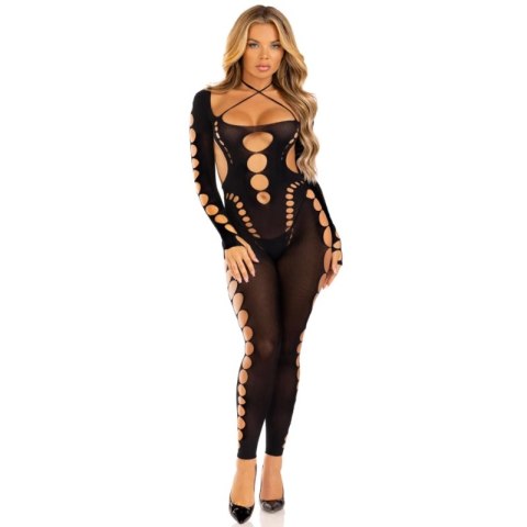 Leg Avenue Bodystocking bez stop czarne, bezszwowe, One Size