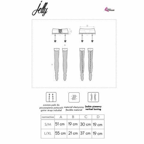 LivCo Corsetti Fashion Jelly - Pas do pończoch i pończochy czarne, koronka