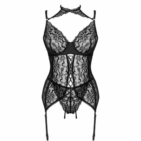 LivCo Corsetti Giellandra Czarny Gorset z Majtkami Regulowany Koronkowy