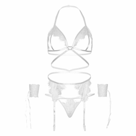 Leg Avenue Zestaw 4-częściowy bielizna kabaretka biały one size