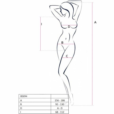 PASSION BS094 Czerwone bodystocking siateczkowe jeden rozmiar