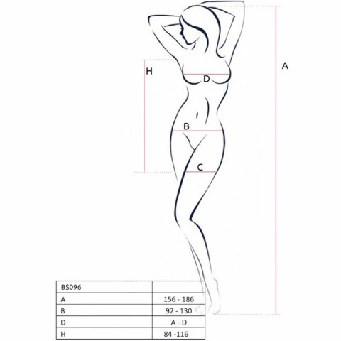 PASSION BS096 Bodystocking Czerwony, elastyczny, jeden rozmiar