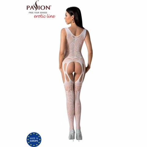 PASSION BS099 Bodystocking biały siateczkowy jeden rozmiar