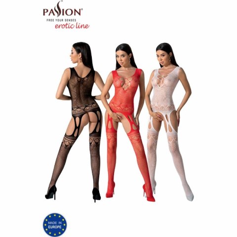 PASSION BS099 Bodystocking biały siateczkowy jeden rozmiar