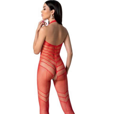 PASSION BS100 Siatkowy Bodystocking Czerwony, uniwersalny rozmiar