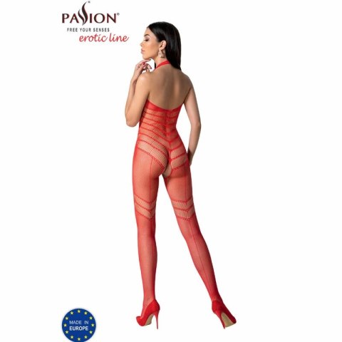 PASSION BS100 Siatkowy Bodystocking Czerwony, uniwersalny rozmiar