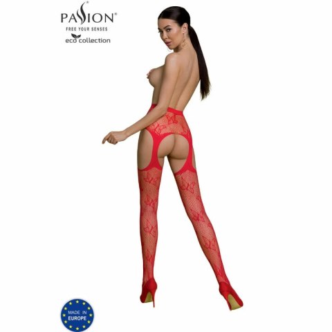PASSION ECO S001 Bodystocking Czerwony z Recyklingu One Size