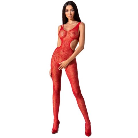 Passion BS085 Bodystocking czerwony, koronka, rozmiar uniwersalny