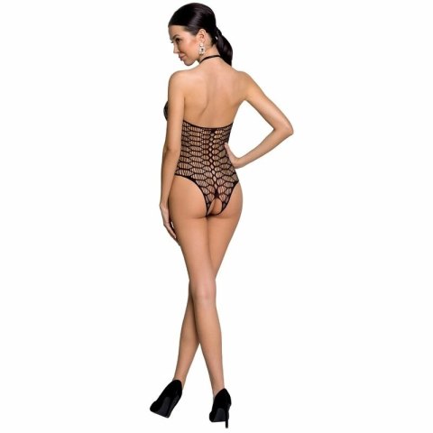 Passion BS087 Bodystocking czarna koronka, siateczka, elastyczna, uniwersalny