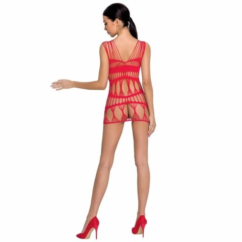 Passion BS089 Bodystocking kabaretka koronka czerwony uniwersalny