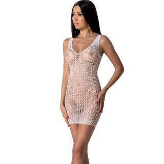 Passion BS097 Bodystocking biały elastyczny jeden rozmiar